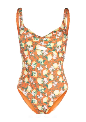 La Perla Amalfi Twist graphic-print swimsuit - Orange
