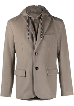 Emporio Armani hooded long-sleeve blazer - Neutrals