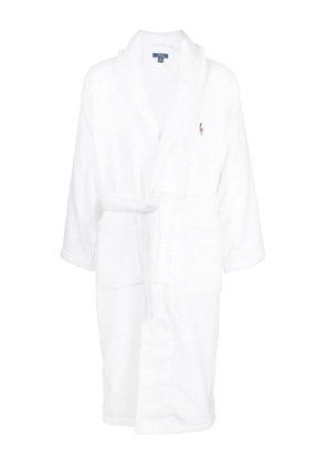 Polo Ralph Lauren embroidered-logo towelling-finish robe - White