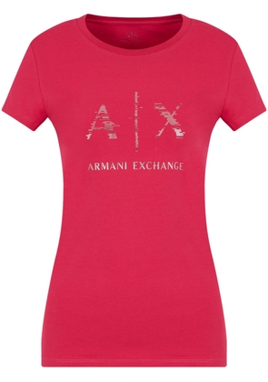 Armani Exchange logo-print stretch-cotton T-shirt - Red