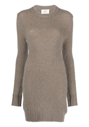 AMI Paris brushed knitted minidress - Grey