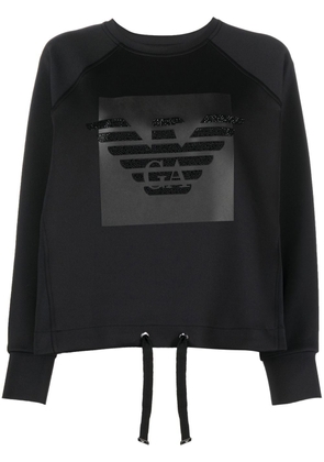 Emporio Armani rhinestone-embellished sweatshirt - Black