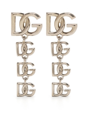 Dolce & Gabbana logo-plaque polished-finish earrings - Silver