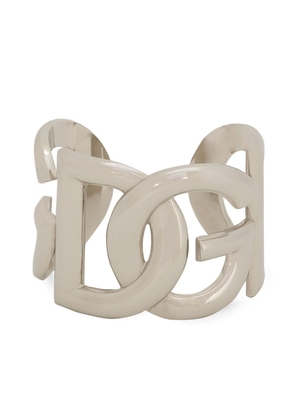 Dolce & Gabbana logo-lettering cuff-design bracelet - Silver
