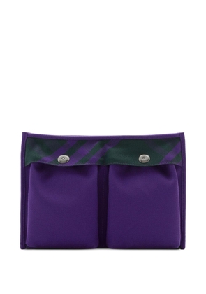 Burberry check-pattern cotton clutch bag - Purple