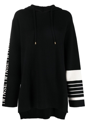 TWINSET logo-trim hoodie - Black