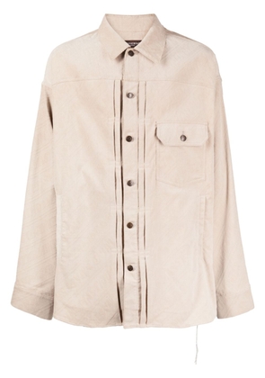 Mastermind Japan skull-print corduroy shirt jacket - Neutrals