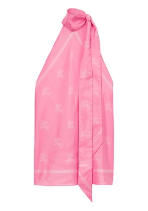 Burberry EKD halterneck silk scarf top - Pink
