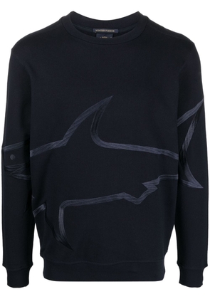 Paul & Shark logo-embroidered cotton sweatshirt - Blue