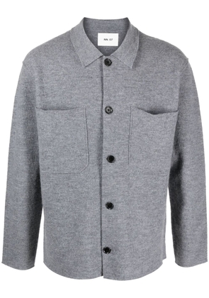 NN07 classic-collar wool jacket - Grey