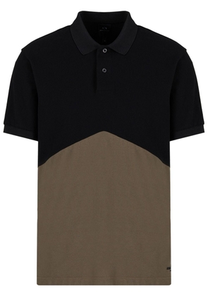 Armani Exchange two-tone cotton polo shirt - Black