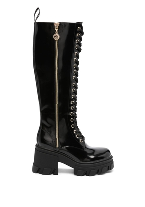 Versace Jeans Couture 90mm patent-finish boots - Black