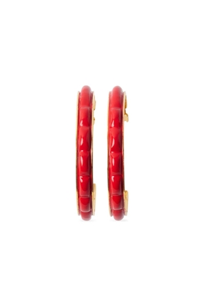 Burberry gold-plated hoop earrings - Red