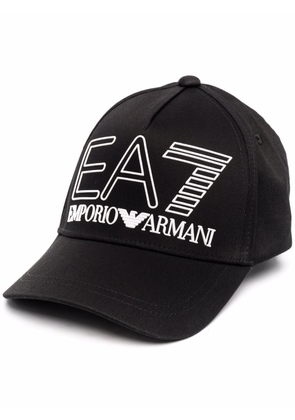 Ea7 Emporio Armani logo-print cotton cap - Black