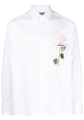 Jacquemus Baou rose-print shirt - White