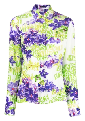 Versace floral-print silk shirt - Green