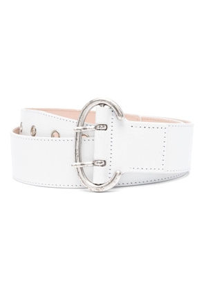 Paloma Wool perforated-design leather belt - White