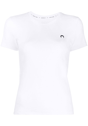 Marine Serre Crescent Moon-embroidered organic cotton T-shirt - White