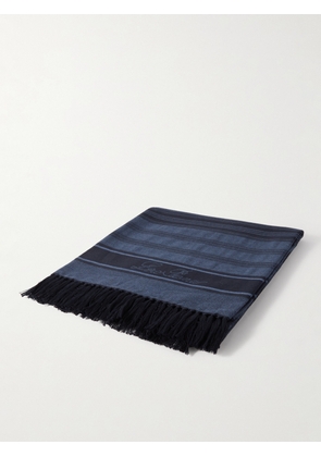 Loro Piana - Fringed Striped Cotton-Terry Beach Towel - Men - Blue