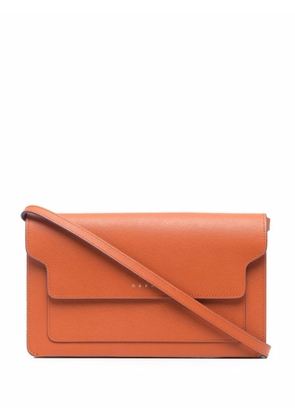 Marni Compartments leather clutch bag - Orange