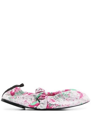 GANNI floral-print ballerina shoes - Pink