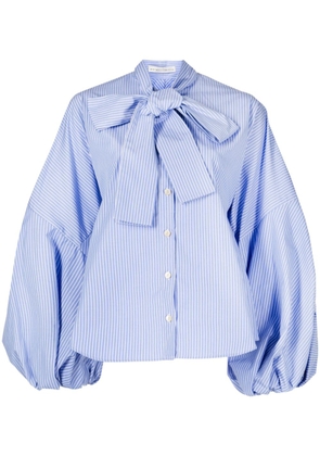 Palmer//Harding striped bell-sleeves blouse - Blue