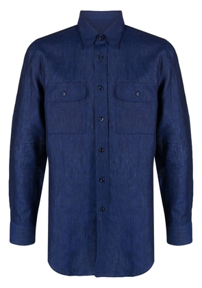 Brioni linen button-up shirt - Blue