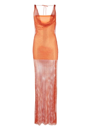 Giuseppe Di Morabito embellished cowl-neck maxi dress - Orange