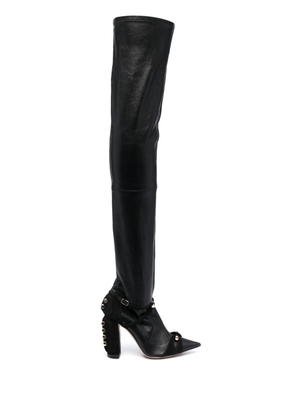 HARDOT stud-embellished thigh-high boots - Black