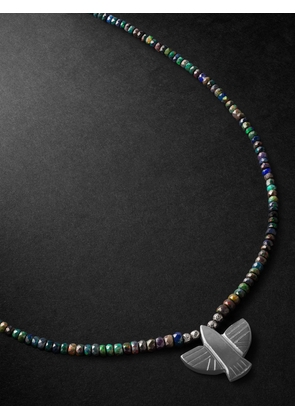 Jacquie Aiche - Thunderbird Rhodium-Plated, Hematite and Opal Beaded Necklace - Men - Black
