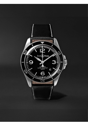Bell & Ross - BR V2-92 Automatic 41mm Stainless Steel and Leather Watch, Ref. No. BRV292-­‐BL-­‐ST/SCA - Men - Black