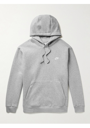 Nike - Sportswear Club Logo-Embroidered Cotton-Blend Jersey Hoodie - Men - Gray - XS