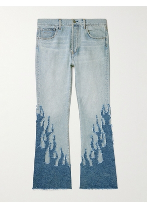Gallery Dept. - LA Blvd Flared Appliquéd Distressed Jeans - Men - Blue - UK/US 28