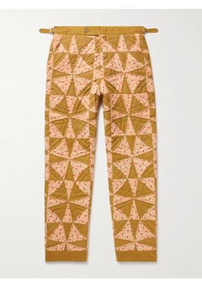 BODE - Kaleidoscope Straight-Leg Quilted Printed Cotton Trousers - Men - Brown - UK/US 30
