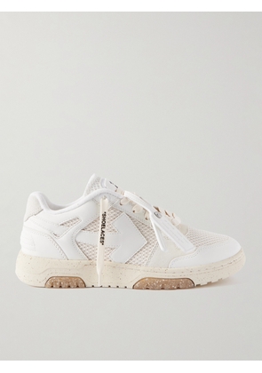 Off-White - Slim Out of Office Leather and Mesh Sneakers - Men - White - EU 39