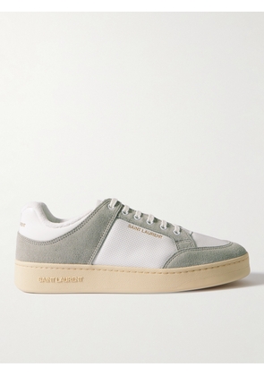 SAINT LAURENT - SL/61 Perforated Leather and Suede Sneakers - Men - Gray - EU 42