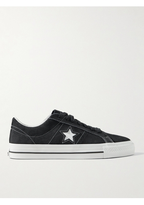 Converse - One Star Pro Leather-Trimmed Suede Sneakers - Men - Black - UK 6