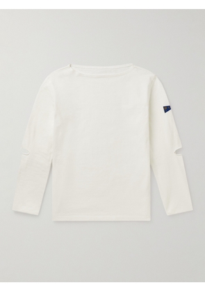 KAPITAL - Logo-Appliquéd Cut-Out Printed Cotton-Jersey T-Shirt - Men - White - 1