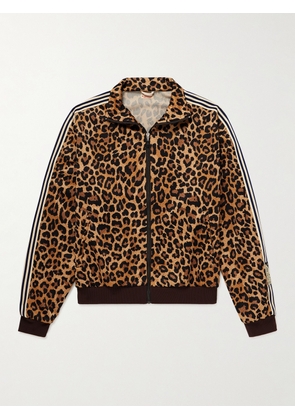 KAPITAL - Webbing-Trimmed Leopard-Print Tech-Jersey Track Jacket - Men - Animal print - 1