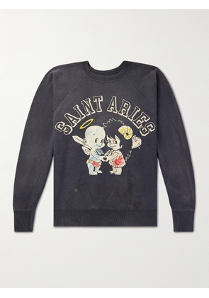 SAINT Mxxxxxx - Aries Saint Aries Printed Cotton-Jersey Sweatshirt - Men - Gray - S