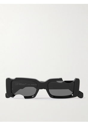 Off-White - Cady Cutout Rectangular-Frame Acetate Sunglasses - Men - Black
