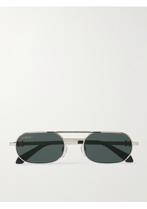 Off-White - Baltimore Oval-Frame Silver-Tone and Acetate Sunglasses - Men - Silver