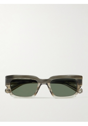 Mr Leight - Maverick S Rectangular-Frame Acetate and Gunmetal-Tone Sunglasses - Men - Brown