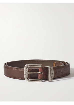 Brunello Cucinelli - 3cm Full-Grain Leather Belt - Men - Brown - EU 85