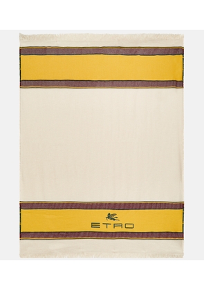 Etro Embroidered wool and cashmere throw