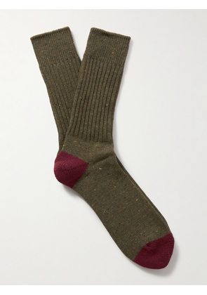 Anonymous Ism - Ribbed-Knit Socks - Men - Green - L