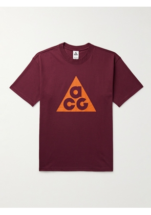 Nike - ACG Logo-Print Jersey T-Shirt - Men - Burgundy - XS