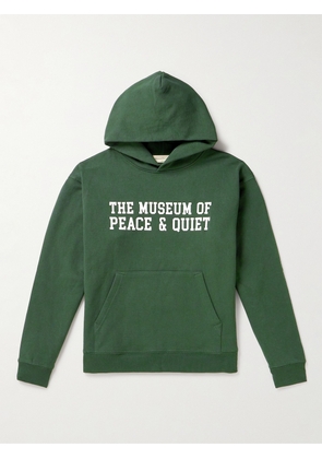Museum Of Peace & Quiet - Campus Logo-Print Cotton-Jersey Hoodie - Men - Green - S