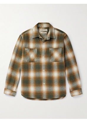 Remi Relief - Jazz Nep Checked Cotton-Blend Flannel Shirt - Men - Green - S
