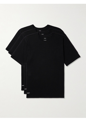 WTAPS - Three-Pack Logo-Print Cotton-Jersey T-Shirt - Men - Black - S